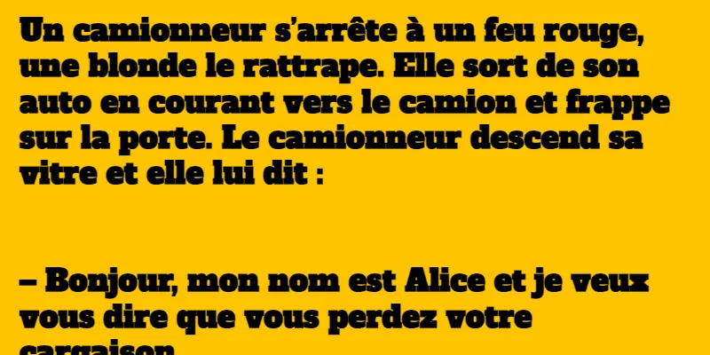 blague blonde camionneur