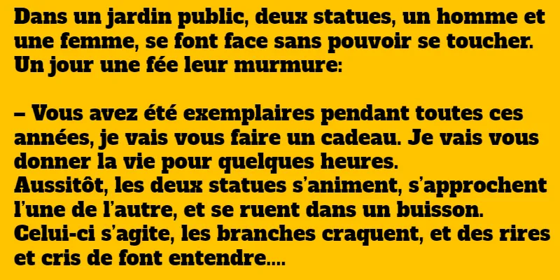 blague deux statues