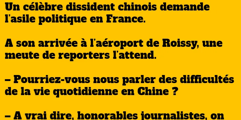 blague il débarque en France et demande l'asile