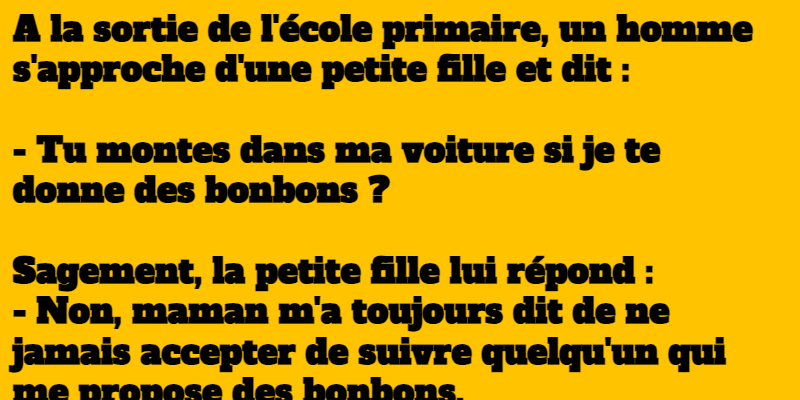 blague à la sortie de l'école primaire