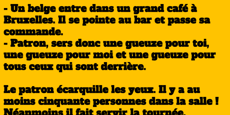 blague belge café Bruxelles