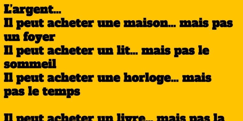 blague l'argent