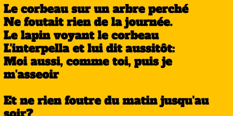 blague le lapin et le corbeau