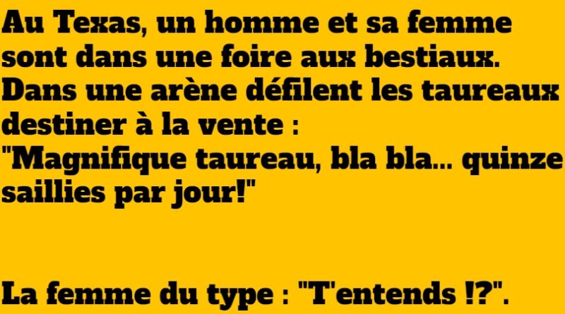blague un homme et sa femme foire aux bestiaux