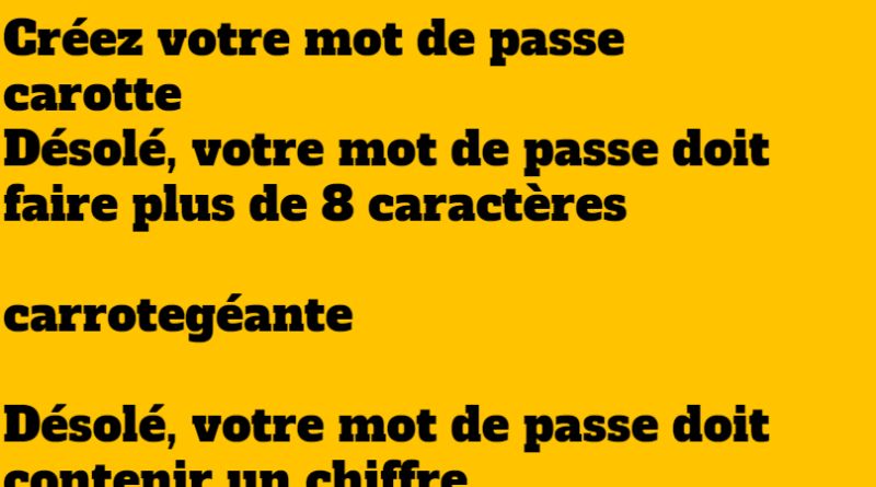 blague Créez votre mot de passe