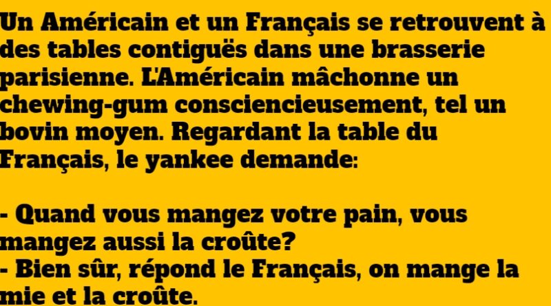 blague dans une brasserie parisienne