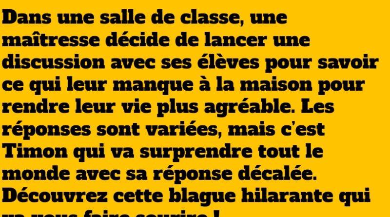 blague dans une salle de classe