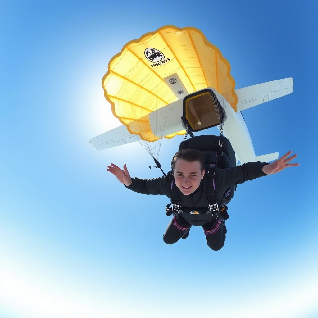 blague premier saut en parachute 