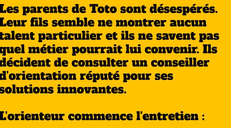 blague orientation scolaire de toto