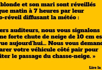 La Météo des Neiges – Une Blague Blonde Célèbre en Version Unique