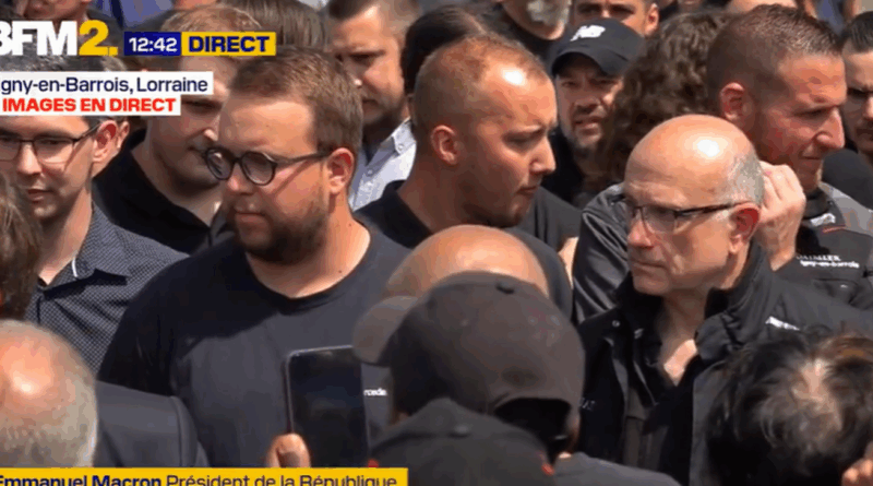 macron en visite à daimler