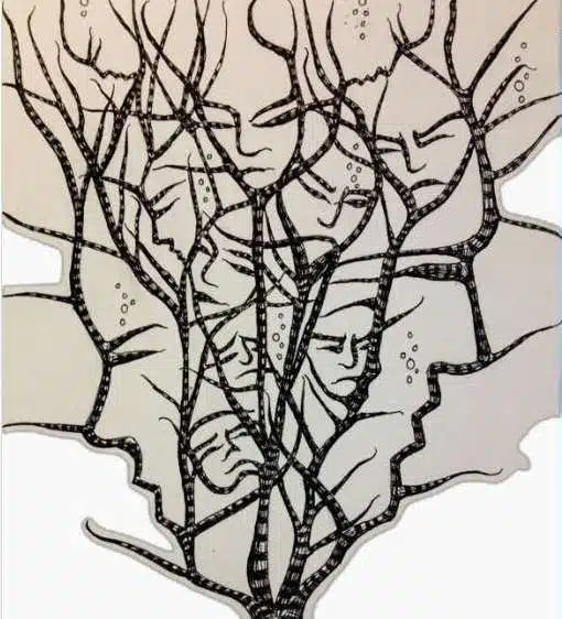 Seul un esprit aiguisé peut trouver les 13 visages cachés dans ce dessin noir et blanc Seul un esprit aiguisé peut trouver les 13 visages cachés dans ce dessin noir et blanc