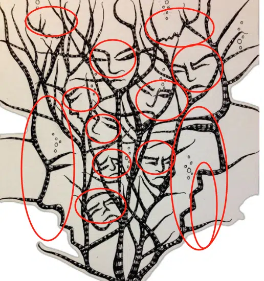 Seul un esprit aiguisé peut trouver les 13 visages cachés dans ce dessin noir et blanc2 Seul un esprit aiguisé peut trouver les 13 visages cachés dans ce dessin noir et blanc2