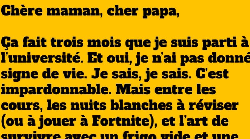 blague lettre d'un étudiant