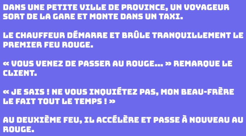 blague feu rouge beau frere