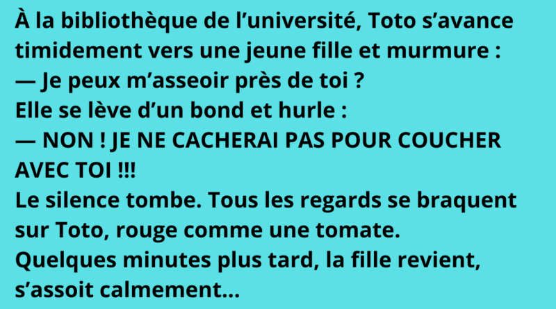 blague toto à la bibliothèque