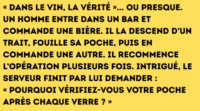 Un jeune Belge vient tout juste d’épouser une magnifique jeune femme. Le lendemain matin, ses amis le croisent par hasard et lui lancent « Alors, cette nuit de noces, ça a donné quoi » « Oh, je