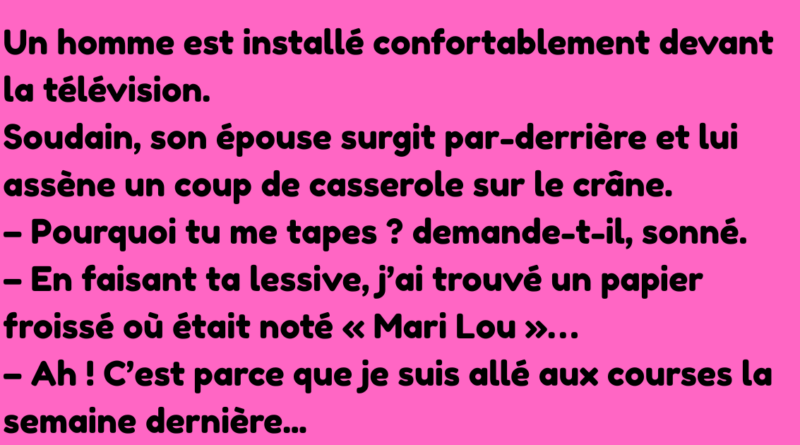 Un jeune Belge vient tout juste d’épouser une magnifique jeune femme. Le lendemain matin, ses amis le croisent par hasard et lui lancent « Alors, cette nuit de noces, ça a donné quoi » « Oh, je (1)