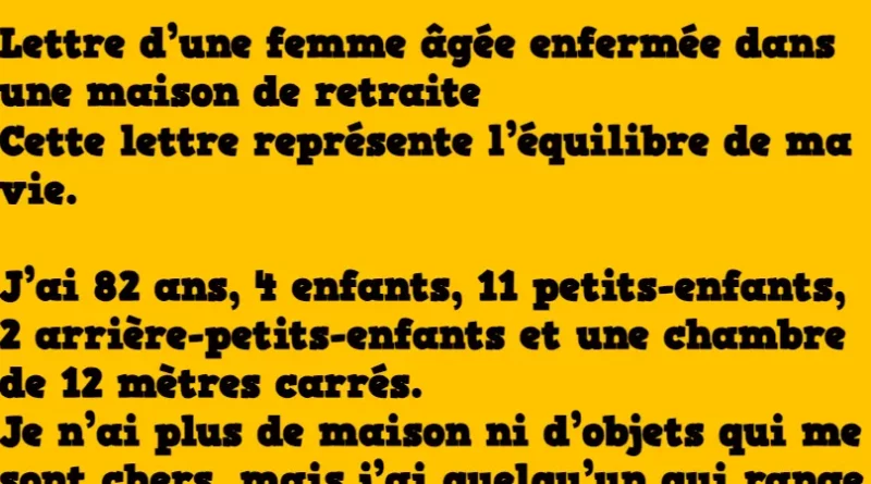 blague lettre d'une femme agée enfermée dans une maison de retraite