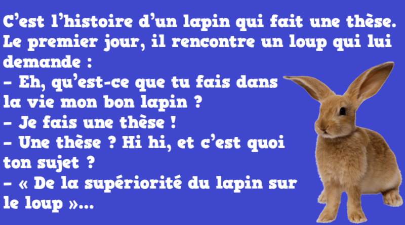 blague la thèse de la supériorité du lapin girafe au zoo