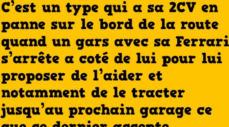 Blague La Deuche qui course une Ferrari !