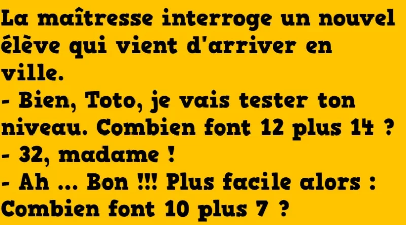 blague le nouvel eleve