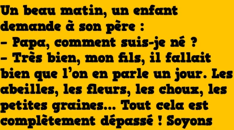 Blague : Comment suis-je né ?