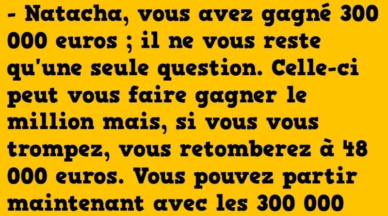 blague pour un million d'euros