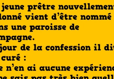 blague un jeune prêtre nouvellement ordonné
