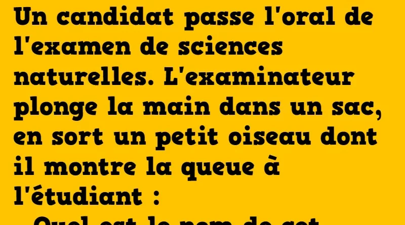 blague loral de lexamen de sciences naturelles