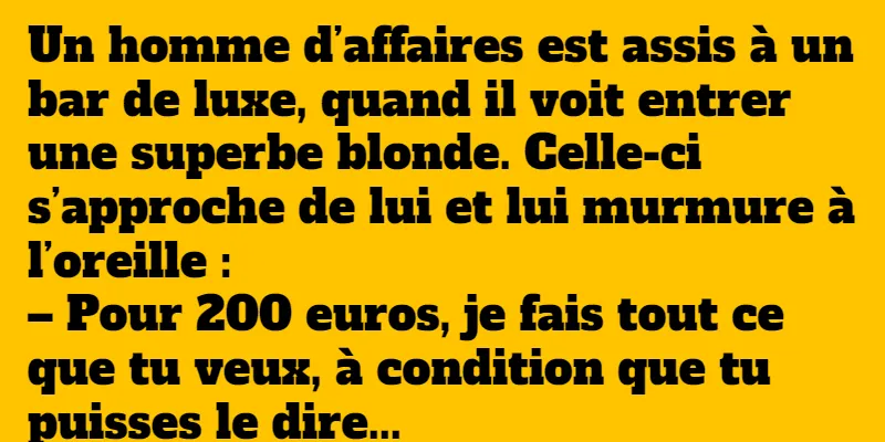 blague la blonde de luxe