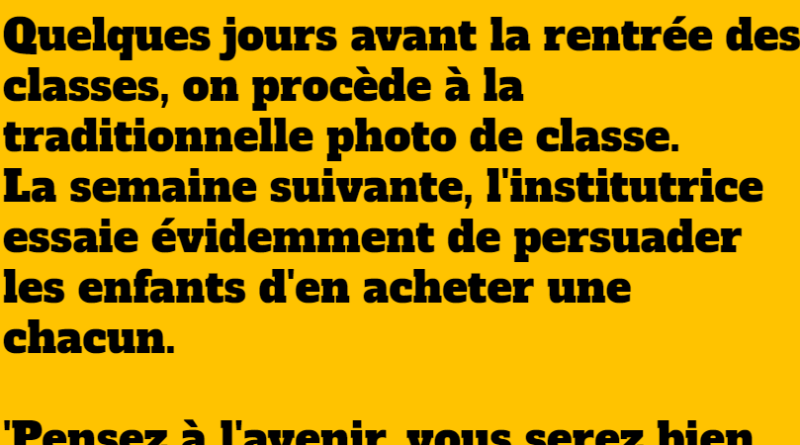 blague la traditionnelle photo de classe