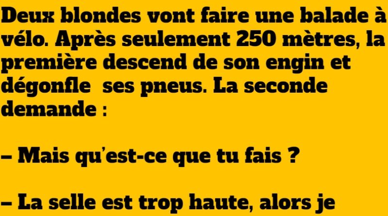 blague une blonde fait une balade a velo