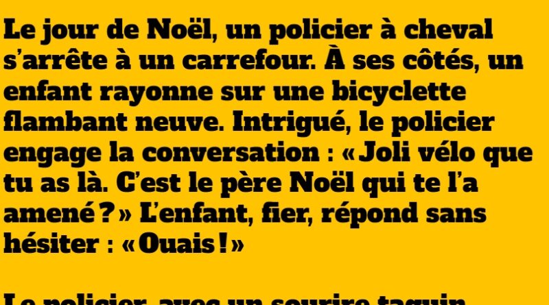 blague le policier a cheval et le petit garcon