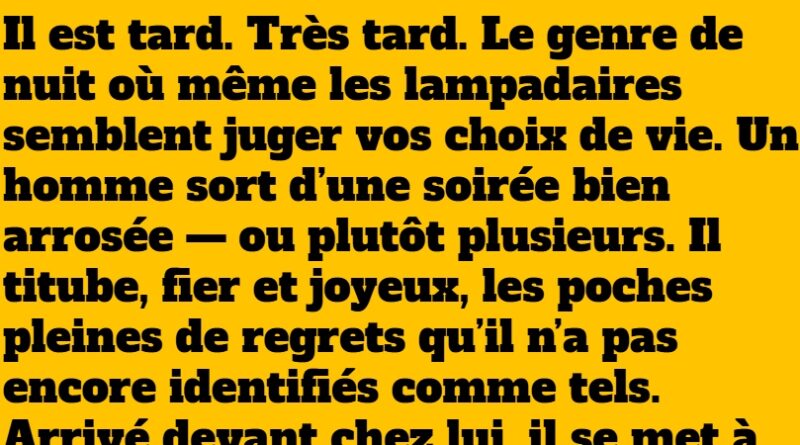 blague Quand un chat devient le seul espoir d’un homme ivre
