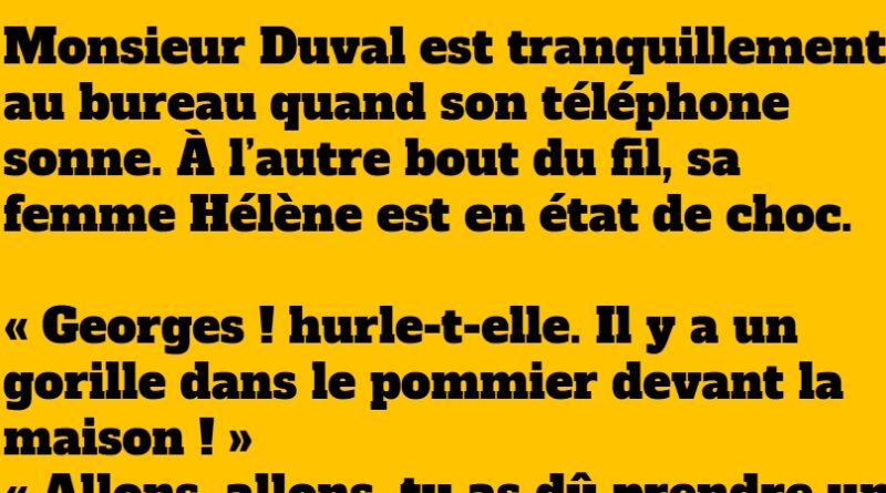 blague gorille dans le pommier