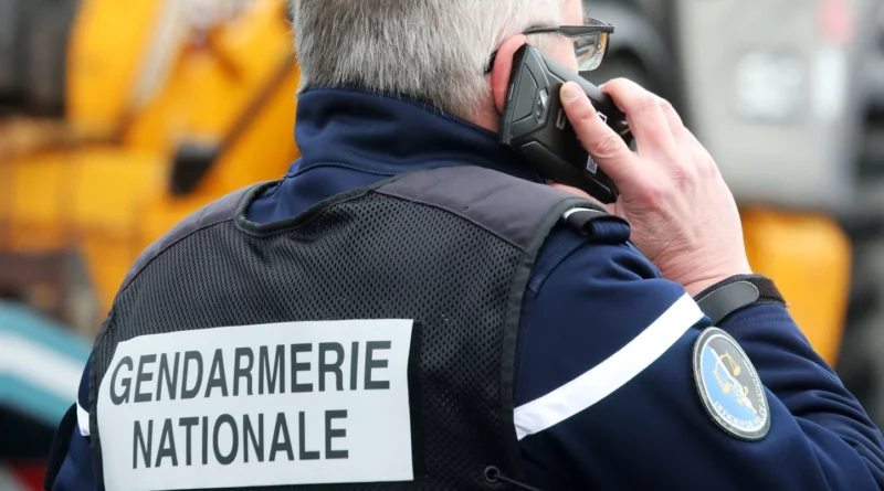 1444x920 illustration d un panneau gendarmerie et d un gendarme au telephone siccolipatrick 002 credit siccoli patrick sipa 2403201133