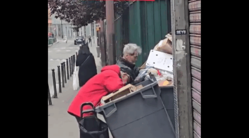 des seniors dans les poubelles