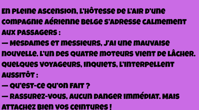 blague hotesse belge