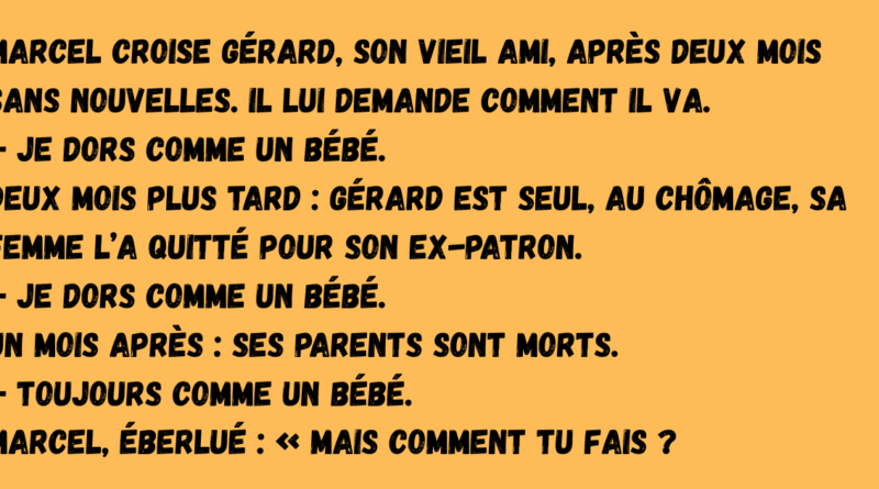 blague je dors comme un bébé