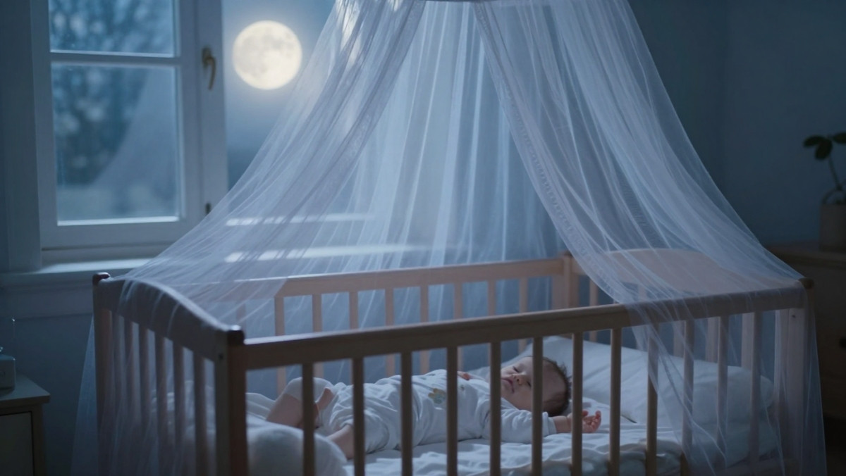 Méthodes naturelles pour garder la chambre de bébé au frais en été : moustiquaire fine, ventilation douce et draps en lin
