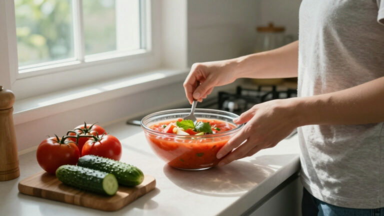 Astuce pour cuisiner sans chauffer la maison en été : préparation de salades et soupes froides sans utiliser le four ou les plaques