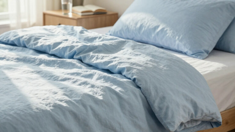 Draps rafraîchissants en lin pour l'été : texture naturelle et respirante pour dormir au frais sans climatisation