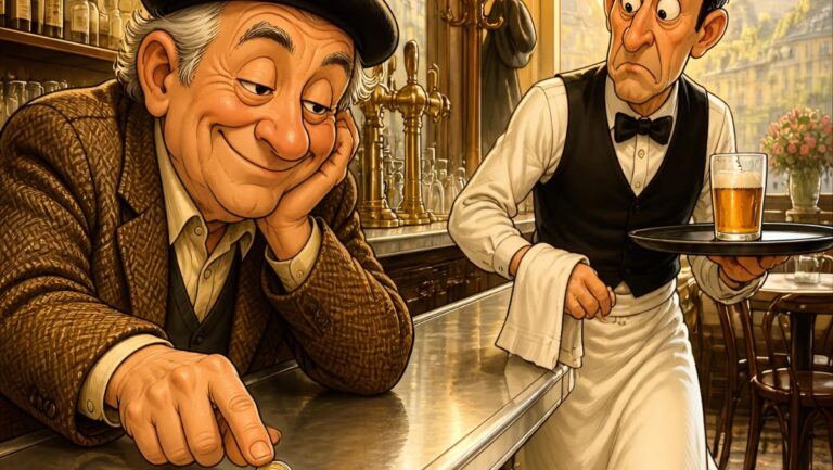 Blague tour du zinc : Marcel, le serveur et la guerre des pièces